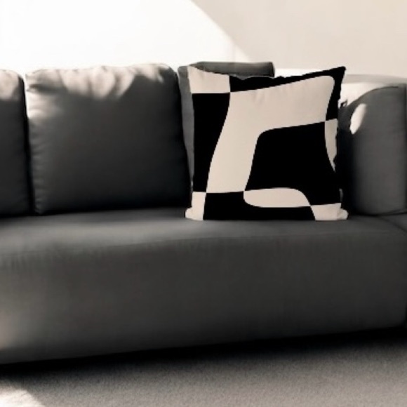 Other - Modern Black and Off-White Throw Pillow Cover, 18”x18”